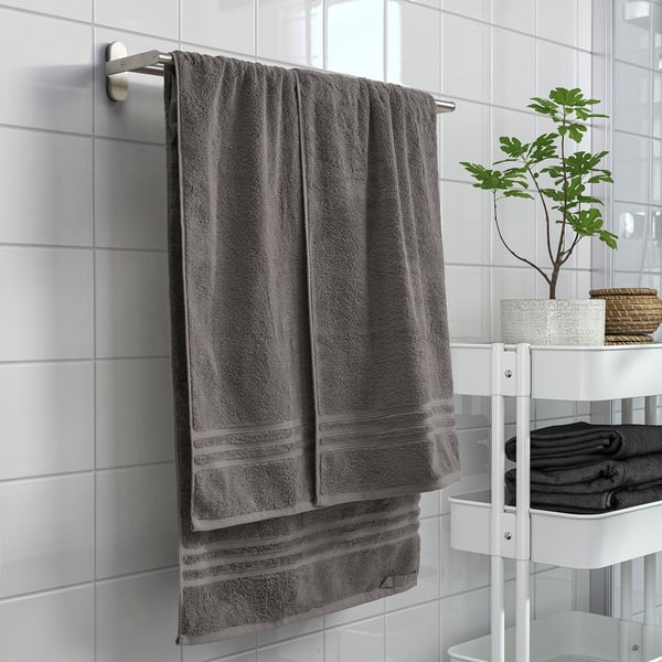 BROKGLIM bath sheet, grey, 100x150 cm