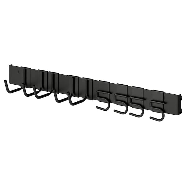 Ikea BROR - Rail with hooks, black