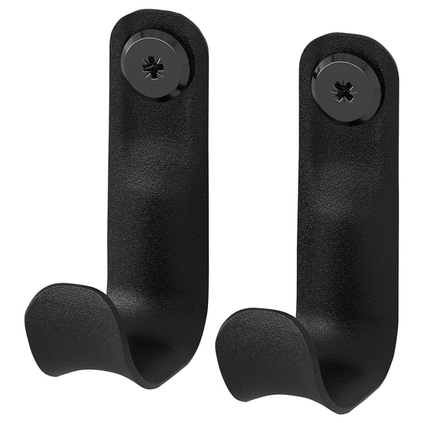 BROR hook for post, black, 3x7x5 cm, 2 pack