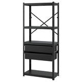 BROR shelving unit with drawers/shelves, black, 85x40x190 cm