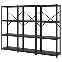 BROR shelving unit, black, 254x40x190 cm
