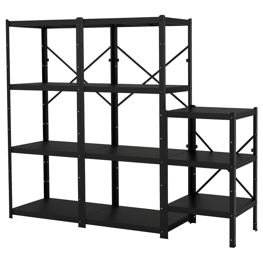 BROR shelving unit, black, 234x55x190 cm