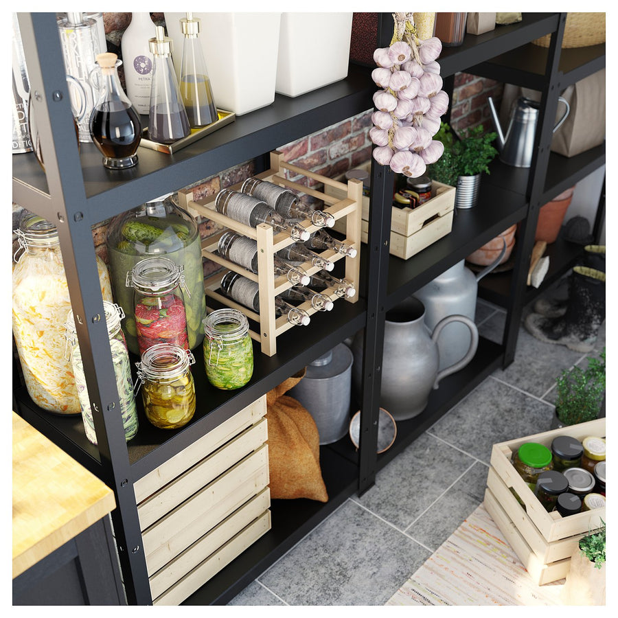 BROR shelving unit, black, 234x55x190 cm