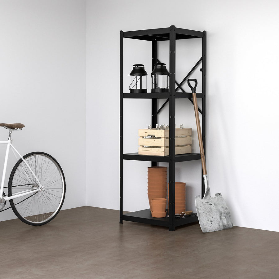 BROR shelving unit, black, 65x55x190 cm