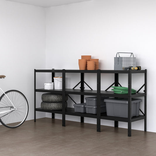 BROR shelving unit, black, 234x55x110 cm