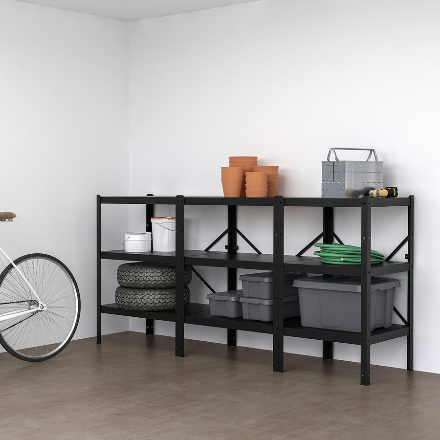 BROR shelving unit, black, 234x55x110 cm