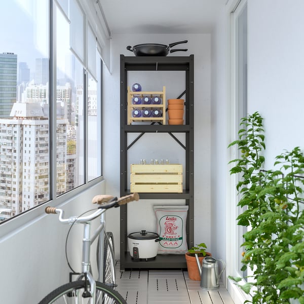 BROR shelving unit, black, 65x40x190 cm