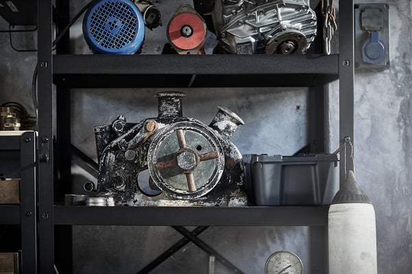 BROR shelving unit, black, 254x40x190 cm