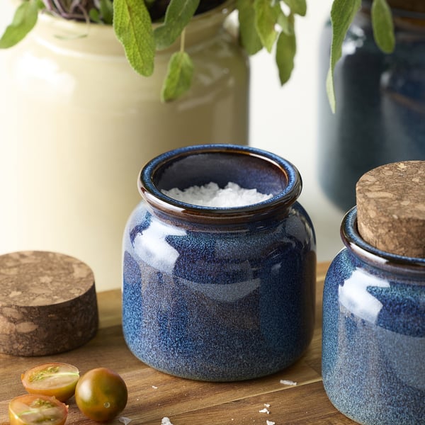 BRUGDHAJ jar with lid, blue, 0.3 l
