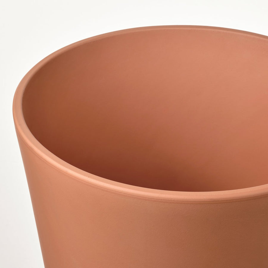 BRUNBÄR plant pot with saucer, outdoor terracotta, 36 cm