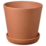 BRUNBÄR plant pot with saucer, outdoor terracotta, 32 cm