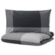 BRUNKRISSLA duvet cover and 2 pillowcases, black, 200x200/50x80 cm