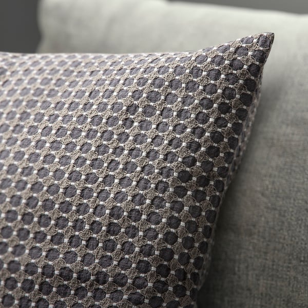 BRUNNYCKLAR cushion cover, dark green/black/dot pattern, 50x50 cm
