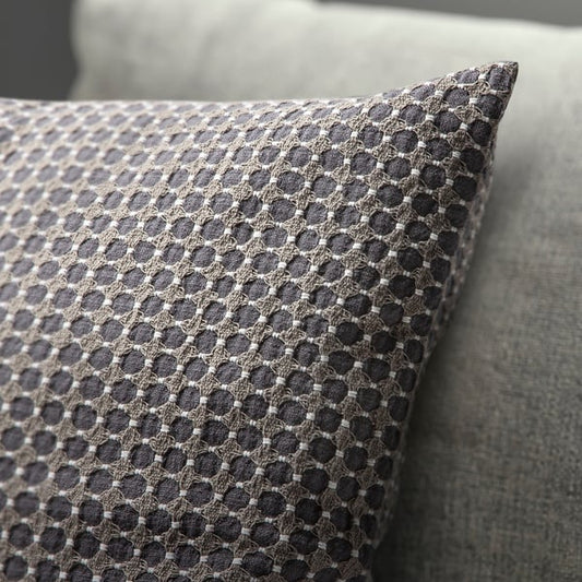 BRUNNYCKLAR cushion cover, dark green/black/dot pattern, 50x50 cm
