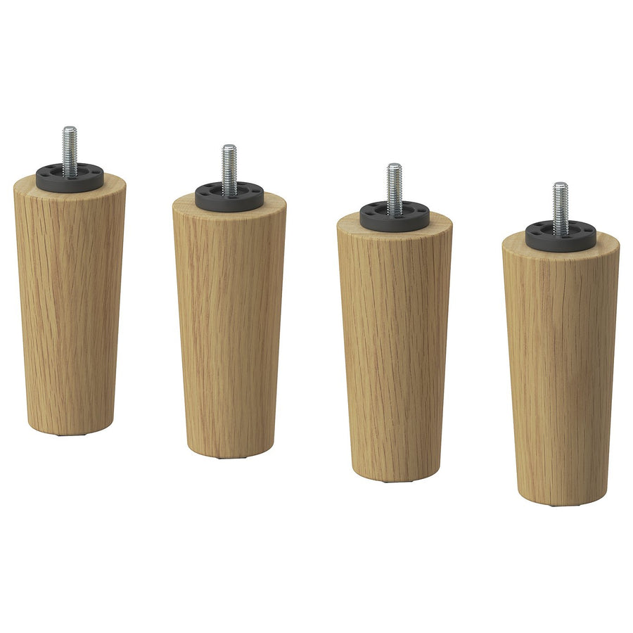 BRYNILEN leg, oak effect, 6 cm, 4 pack