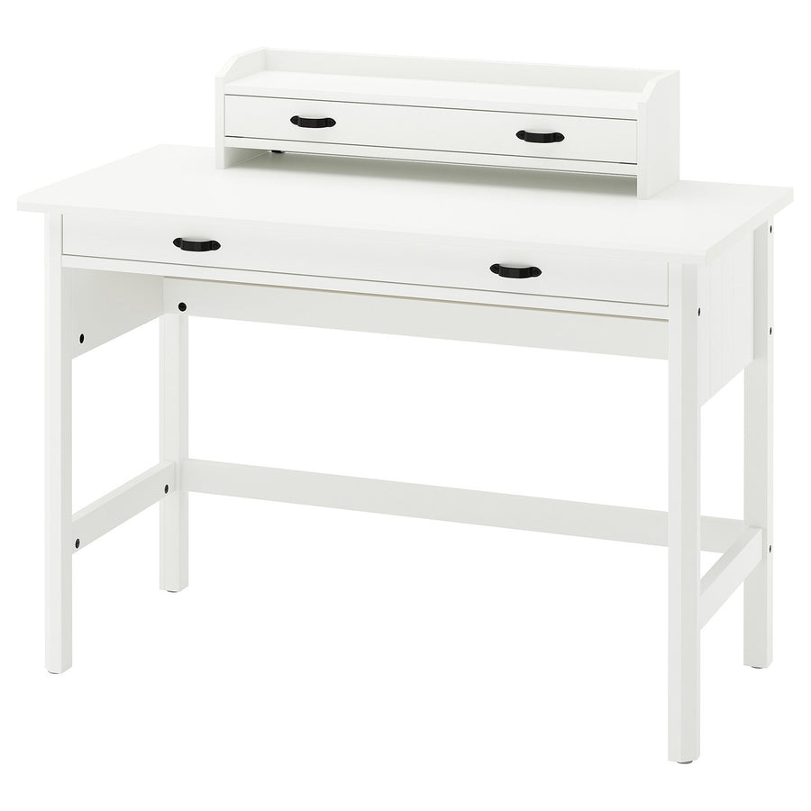 BRYTNING desk with add-on unit, white, 110x53 cm