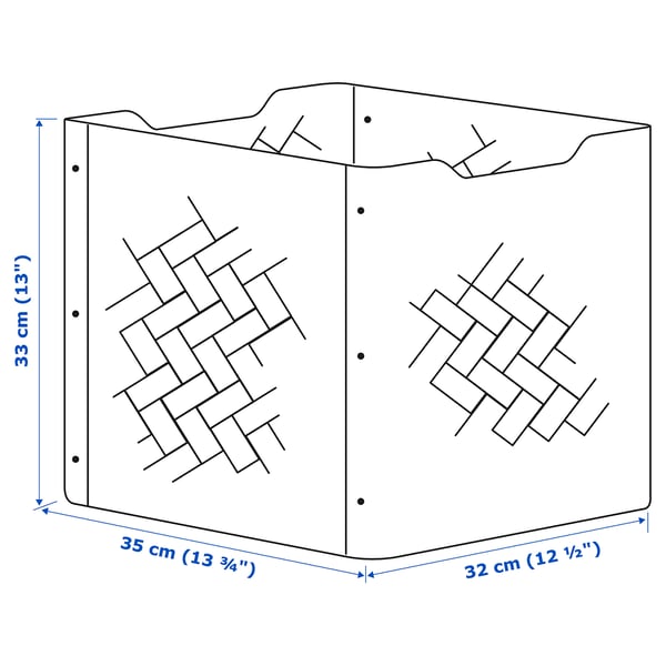 BULLIG box, bamboo/brown, 32x35x33 cm