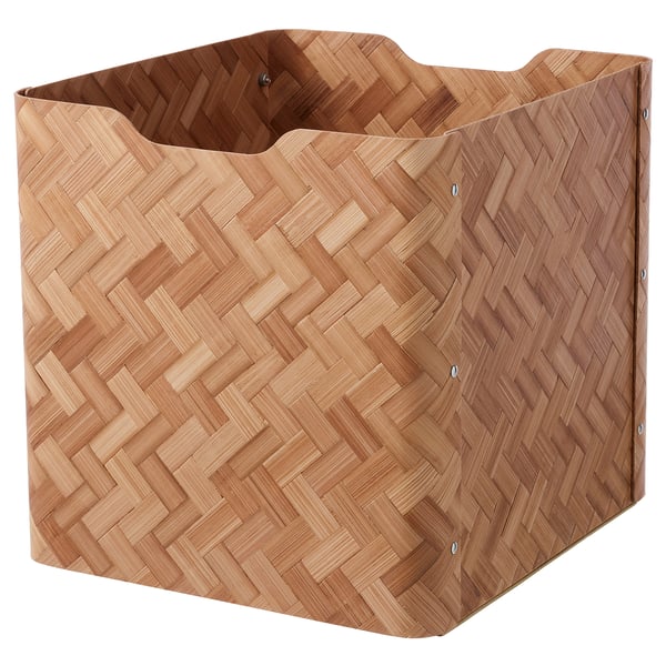 BULLIG box, bamboo/brown, 32x35x33 cm