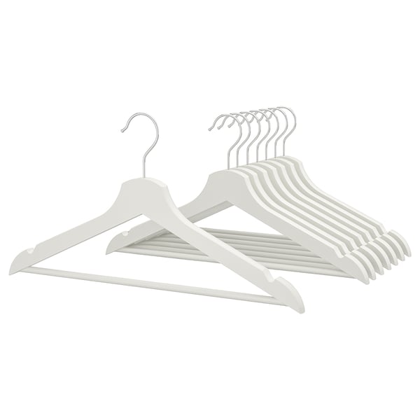 BUMERANG hanger, white, 43 cm, 8 pack