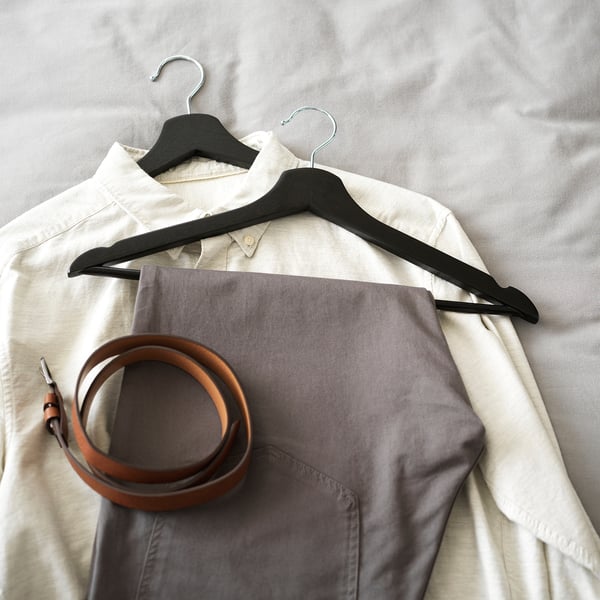 BUMERANG hanger, black, 43 cm, 8 pack