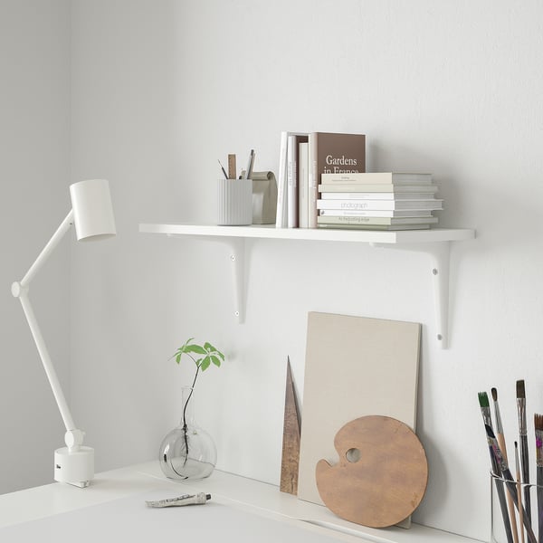 BURHULT / SIBBHULT wall shelf, white/white, 59x20 cm