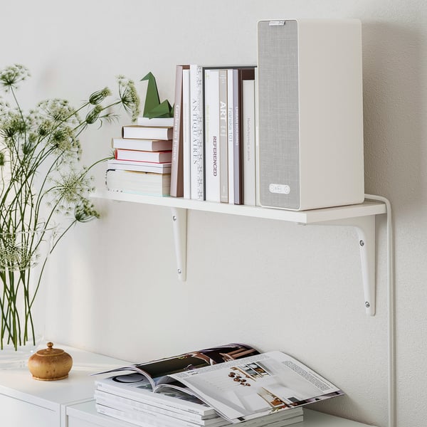 BURHULT / SIBBHULT wall shelf, white/white, 59x20 cm