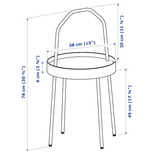 Ikea BURVIK - Side table, black, 38 cm