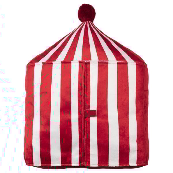 BUSENKEL cushion, circus tent shape red/white, 48x37 cm
