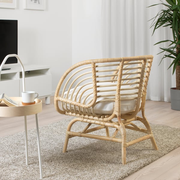 BUSKBO armchair, rattan, 43x12x63 cm
