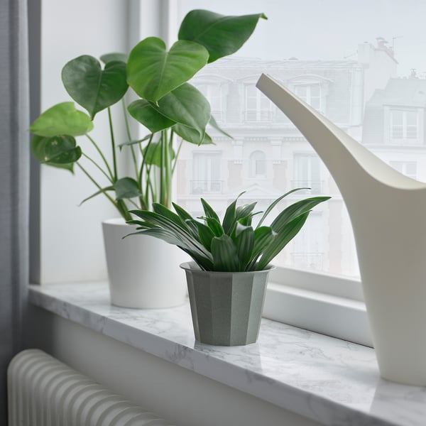 BUSKVERK plant pot, in/outdoor grey, 9 cm