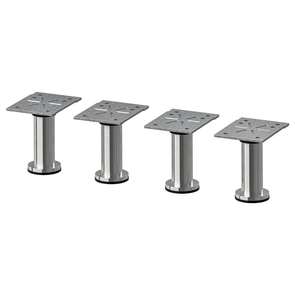 CAPITA leg, stainless steel, 8 cm, 4 pack