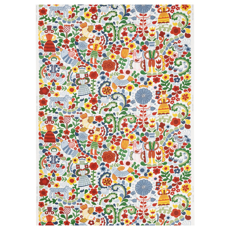 CINTIAKAKTUS pre-cut fabric, white/multicolour, 150x300 cm