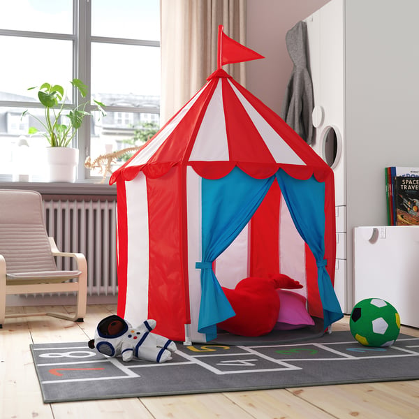 CIRKUSTÄLT children's tent, red blue/white, 100 cm