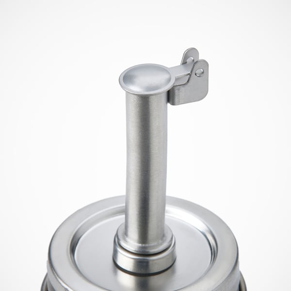 CITRONHAJ oil/vinegar bottle, clear glass/stainless steel, 16 cm