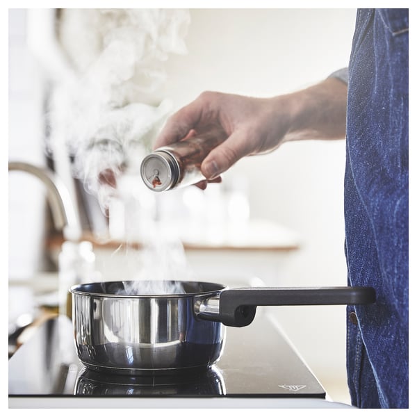 CITRONHAJ salt and pepper shakers, clear glass/stainless steel, 4 cm, 2 pack