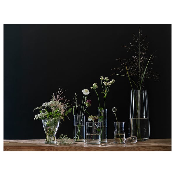 CYLINDER vase, set of 3, clear glass