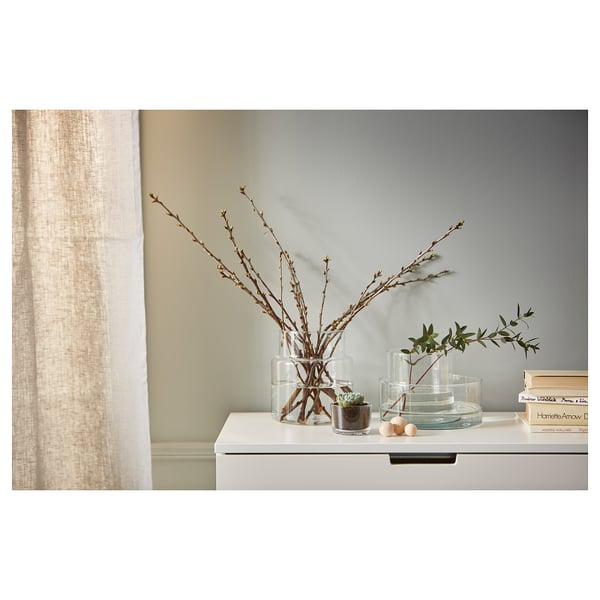 CYLINDER vase/bowl, set of 3, clear glass