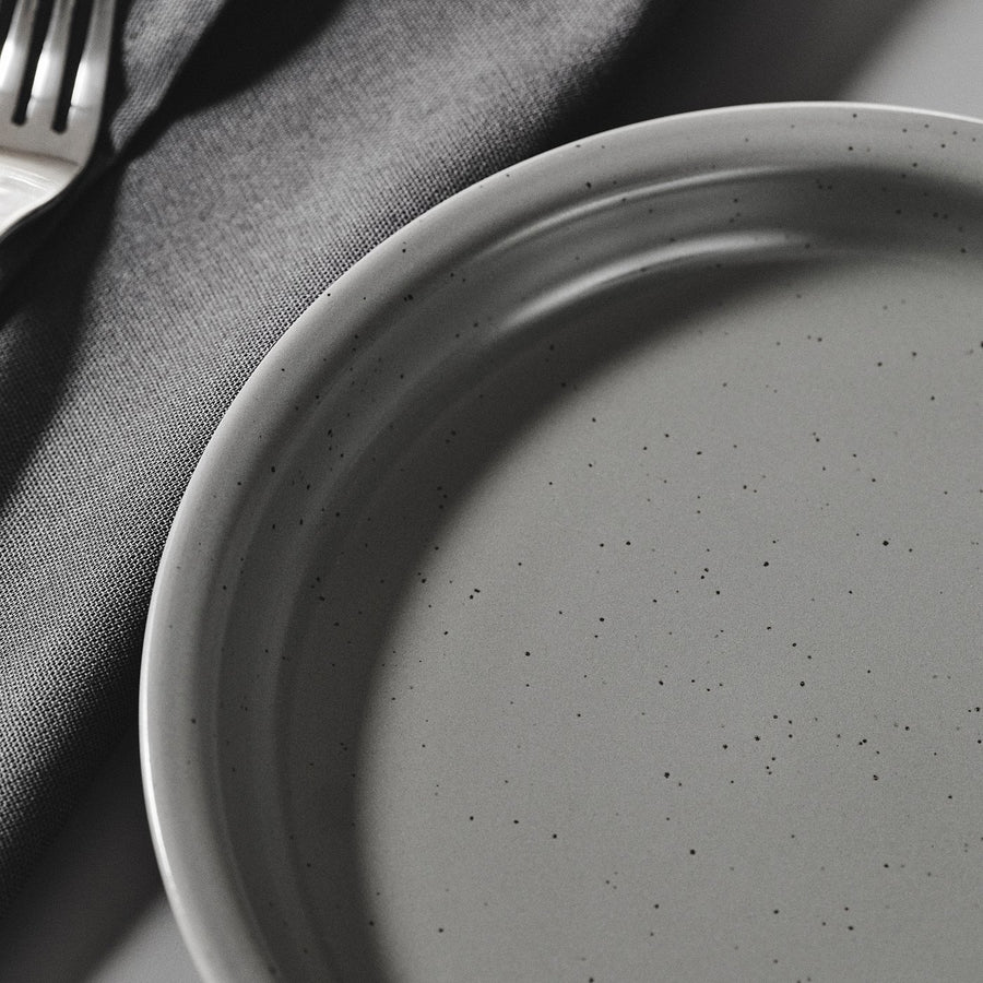 DAGGASTER side plate, dotted/grey, 20 cm