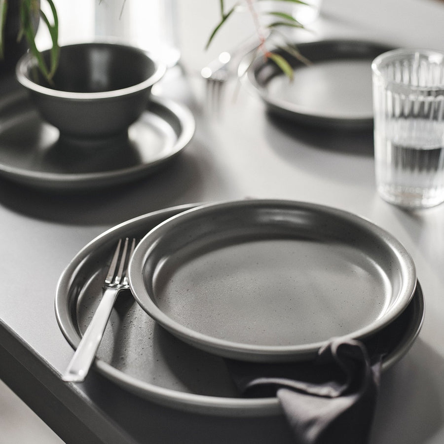 DAGGASTER side plate, dotted/grey, 20 cm