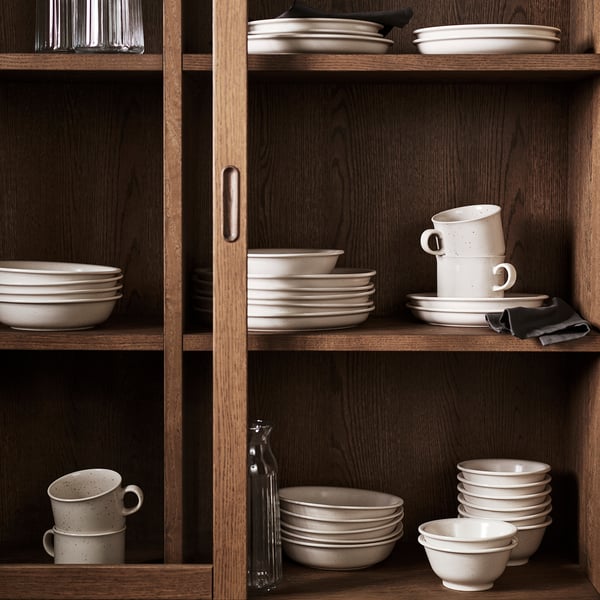 DAGGASTER mug, dotted/light beige, 40 cl