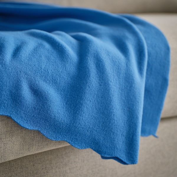 DAGGKÅPOR throw, bright blue, 130x170 cm
