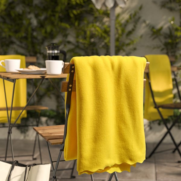DAGGKÅPOR throw, bright yellow, 130x170 cm