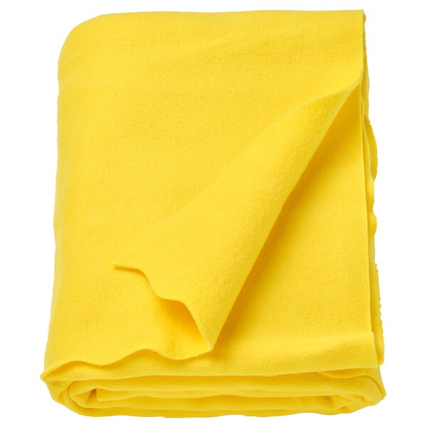 DAGGKÅPOR throw, bright yellow, 130x170 cm