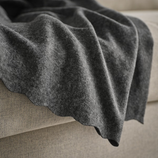 DAGGKÅPOR throw, dark grey, 130x170 cm