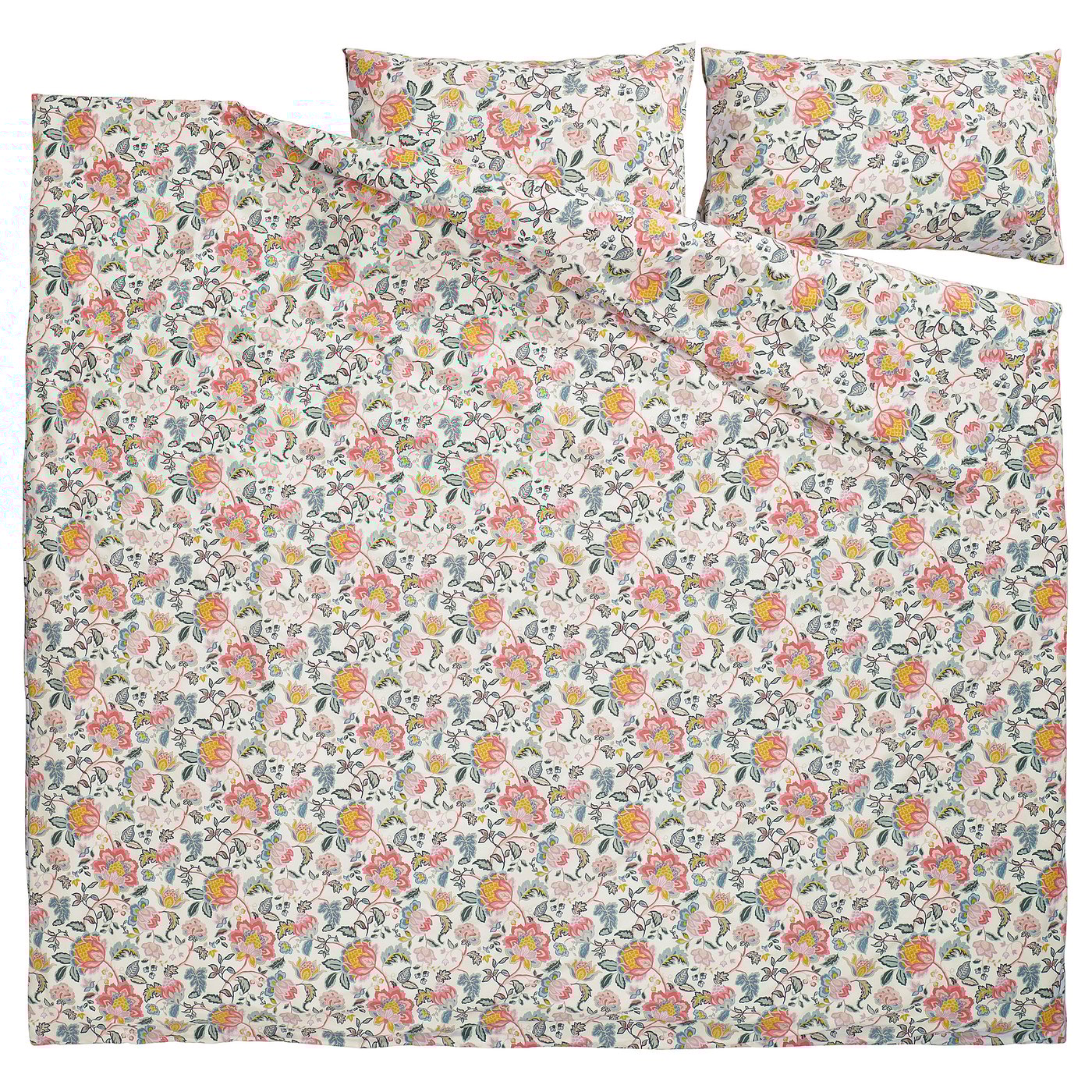 DAGGSALVIA duvet cover and 2 pillowcases, multicolour/floral pattern, 220x240 cm