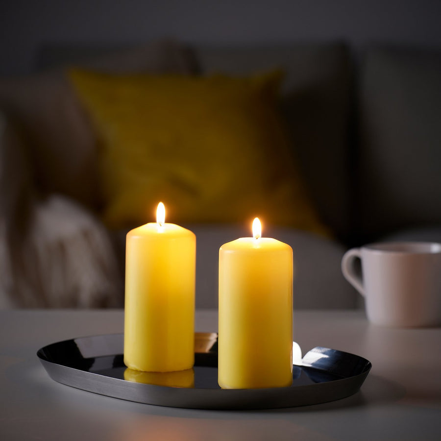 DAGLIGEN unscented pillar candle, pale yellow, 6.8 cm