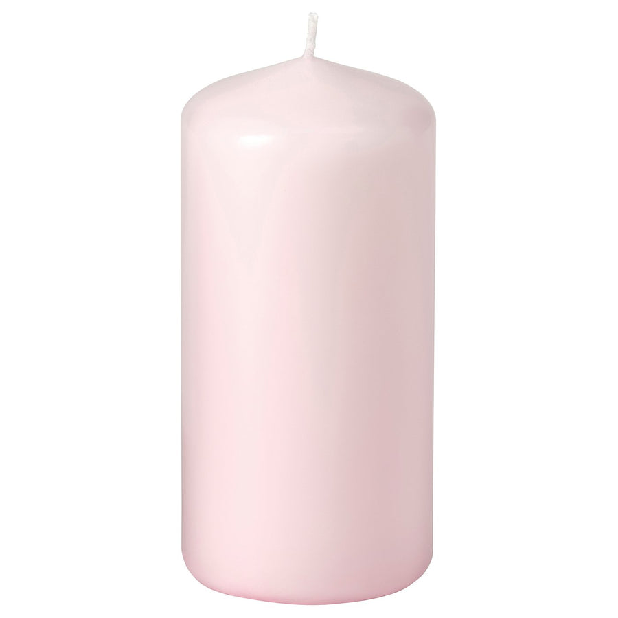 DAGLIGEN unscented pillar candle, light pink, 14 cm 40 hr