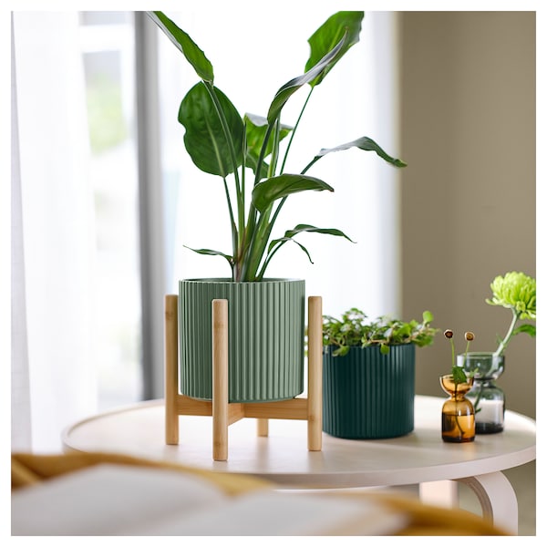 DAKSJUS plant pot, light green, 15 cm