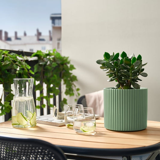 DAKSJUS plant pot, light green, 15 cm