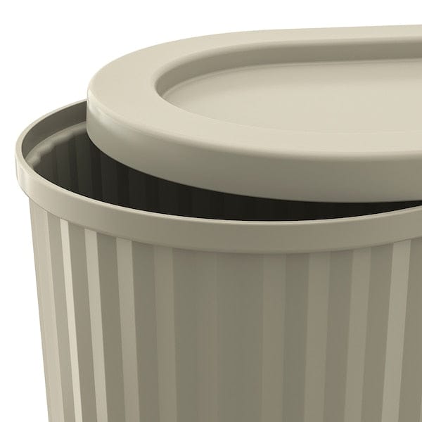 Ikea DAMMÄNG - Bin with lid, grey-beige, 26 l